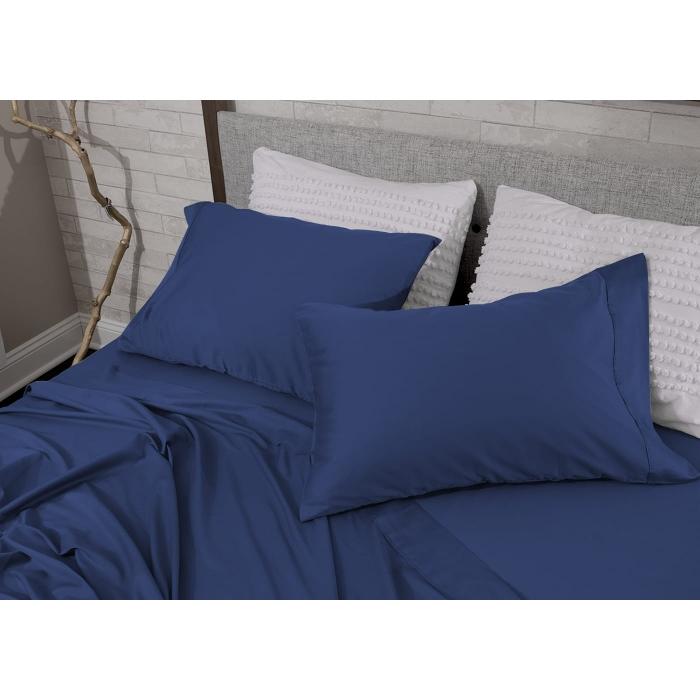 Bedgear Hyper-Cotton Sheets - Navy (Queen) IMAGE 1