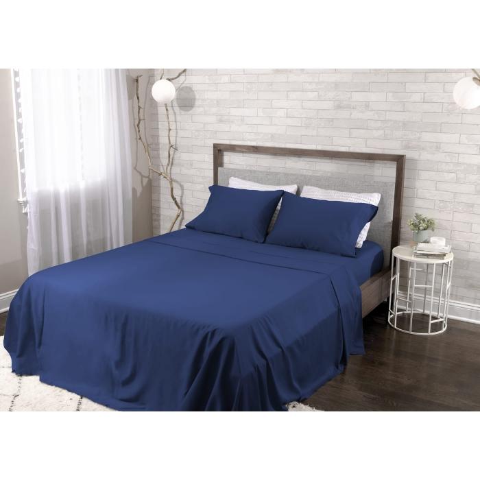 Bedgear Hyper-Cotton Sheets - Navy (Queen) IMAGE 2