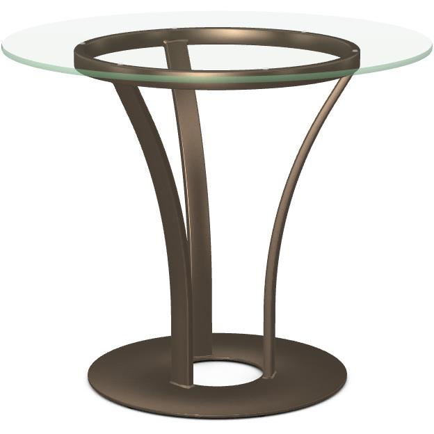 Amisco Round Dalia Dining Table with Glass Top and Pedestal Base 50507/69|90236 IMAGE 1